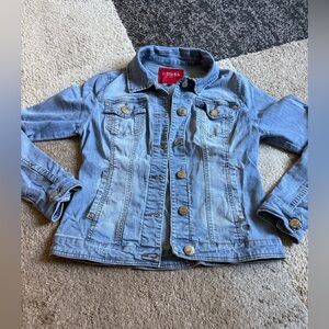 Guess Los Angeles Light Wash Distressed Denim Jacket- Size Large